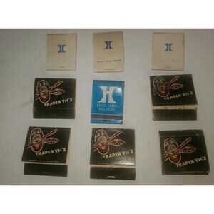 Lot Of 9 Vintage Hilton Hotels Matchbooks. 4 Unstruck, 1 Partial, 4 Empty